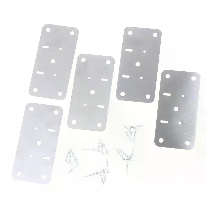 Cabinet Hinge Repair Plate Kit for Home Kitchen Cabinets and Furniture with Holes Stainless Steel Door Hinge Mounting