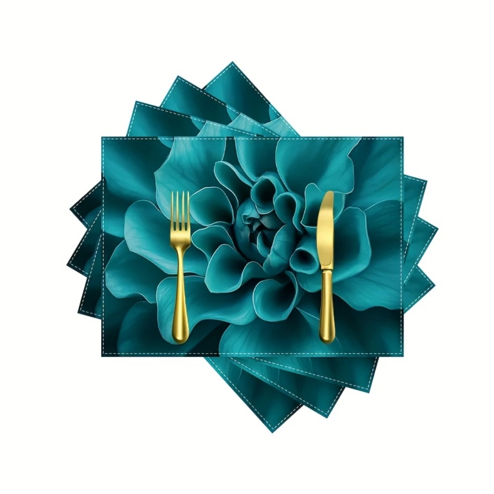 Teal Gold Agate Marble Placemats Luxury Geode Table Decor Modern Texture Cabinet Display Glam Dining Table Gift