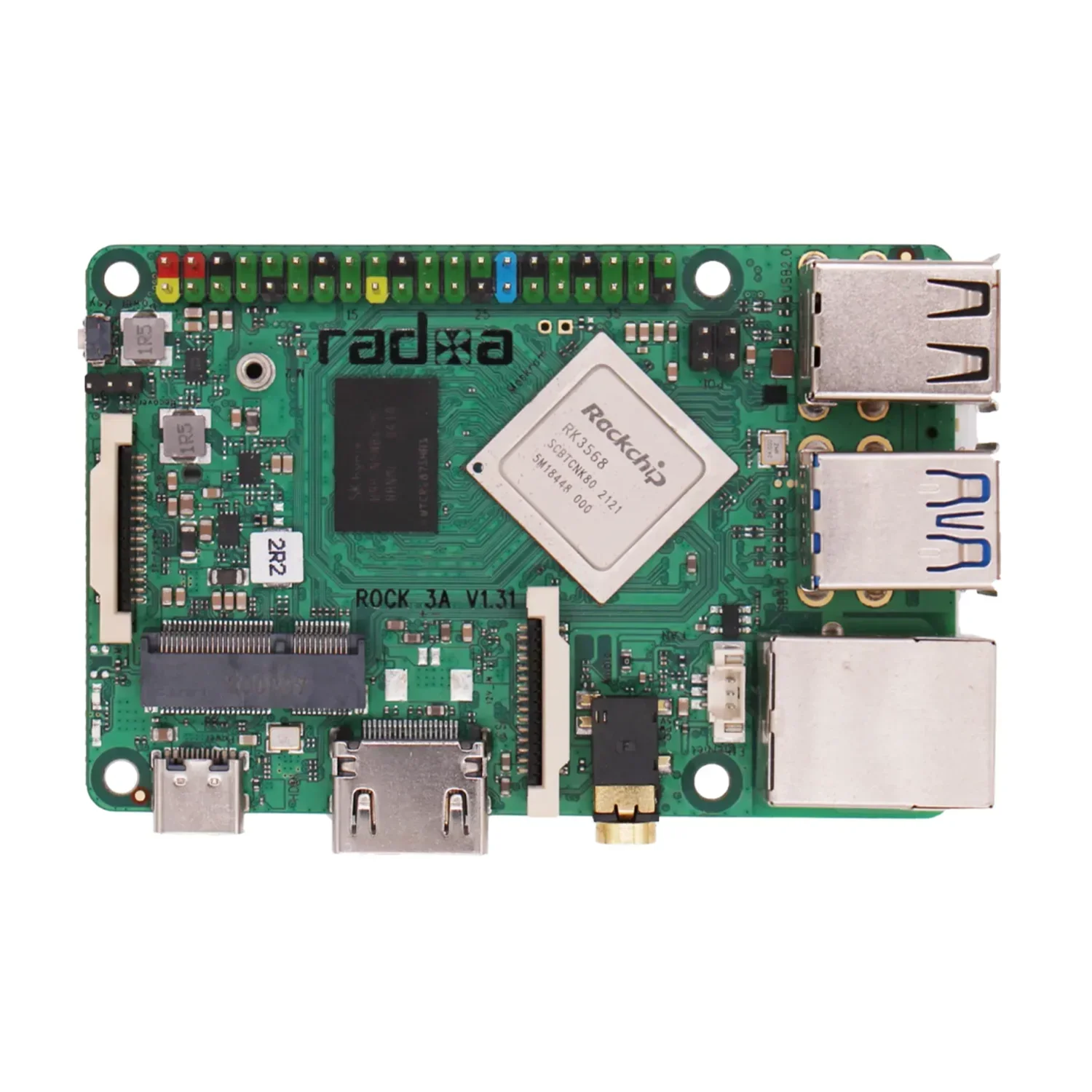 Radxa ROCK 3A 쿼드 코어 64 비트 암, 록칩 RK3568 SoC 4K 개발 보드