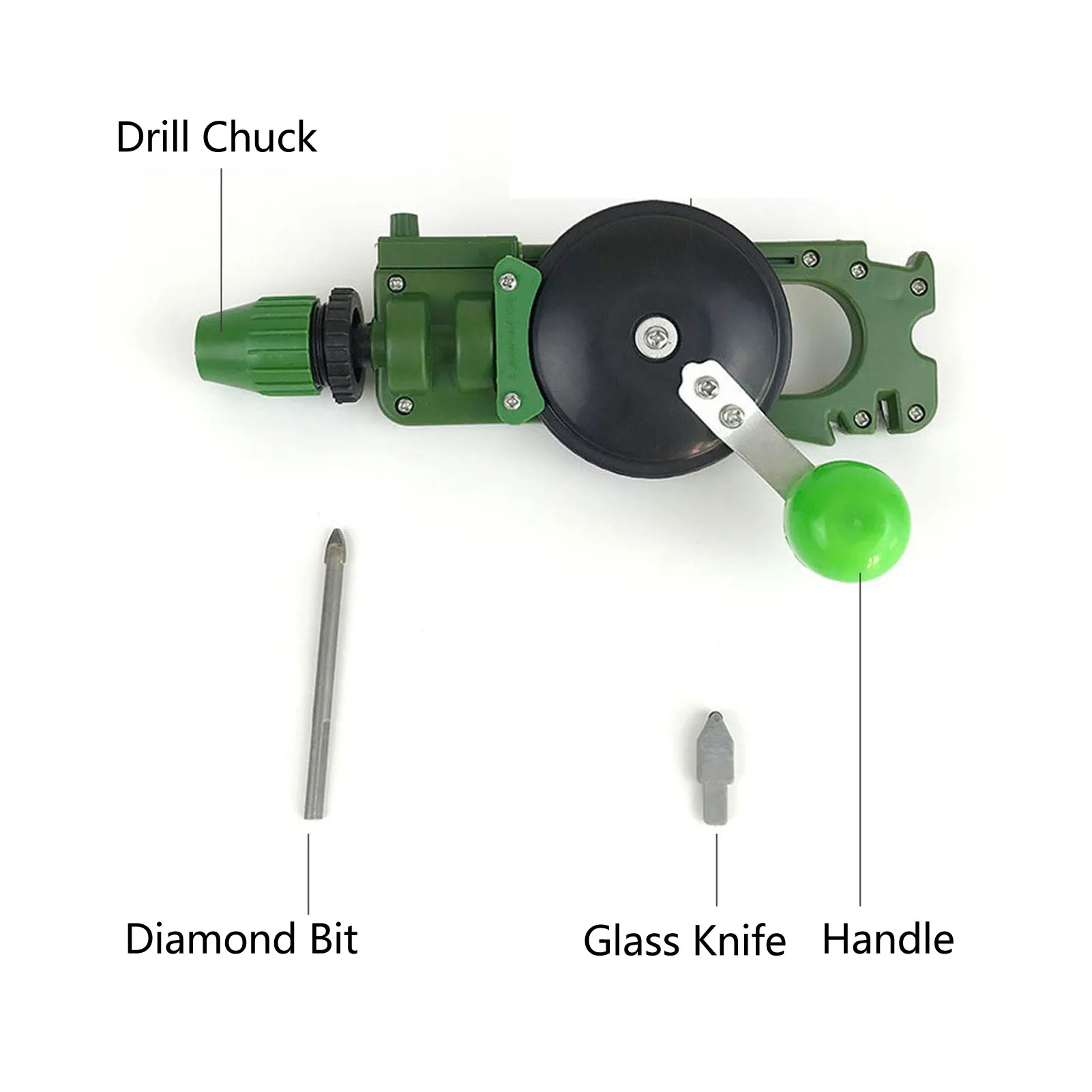 Manual Drill Cutter Hand Crank Drill Multifunctional Glass Ceramic Cutting Hole Drilling Knife Scissors Sharpening Manual Drill