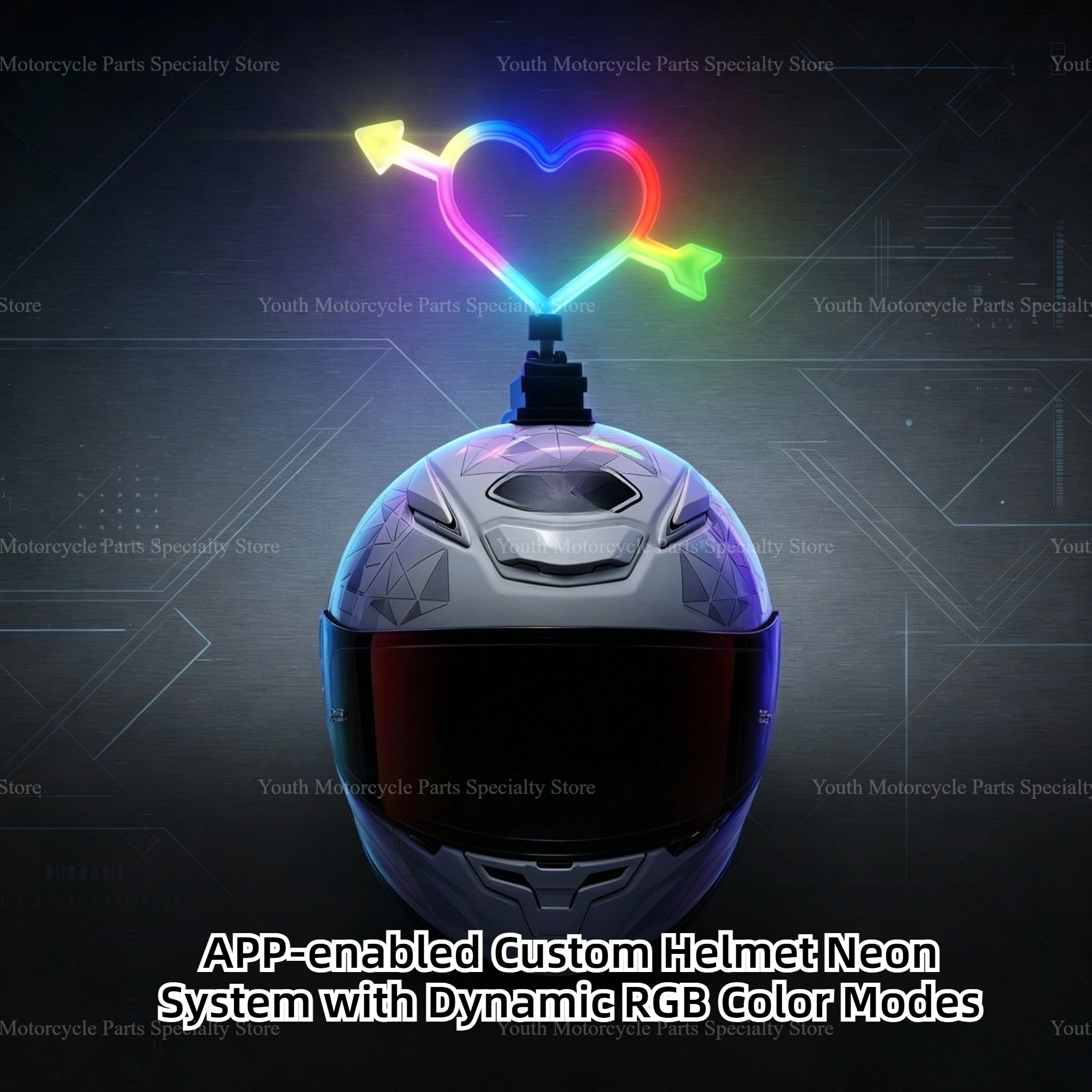 New App adjust Upgrade Universal helmet luminous decorative strip night riding decorative light moto decoration modification