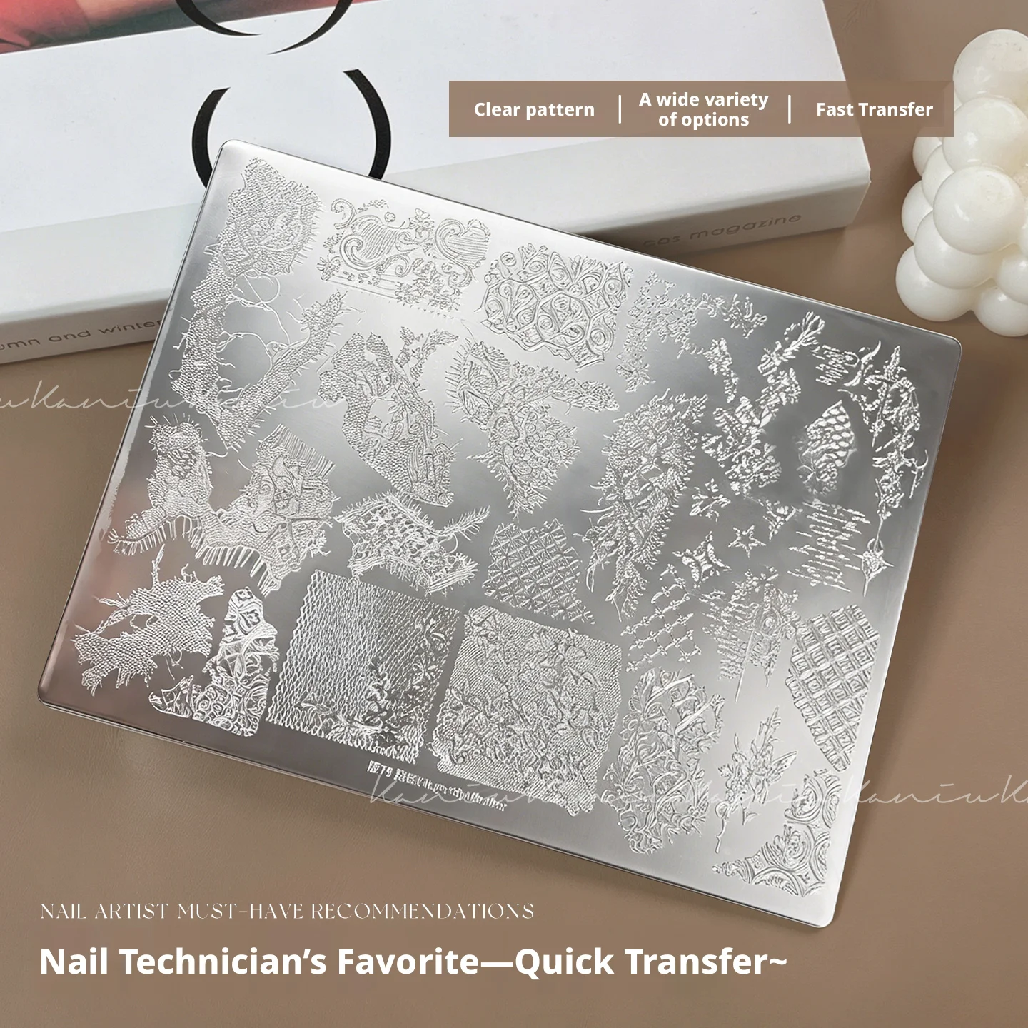 14.5X19CM Vintage Lace Intricate Patterns Lace Texture Irregular Tattered Lace Nail Decora Metal Steel Printing Nail Stamp Plate