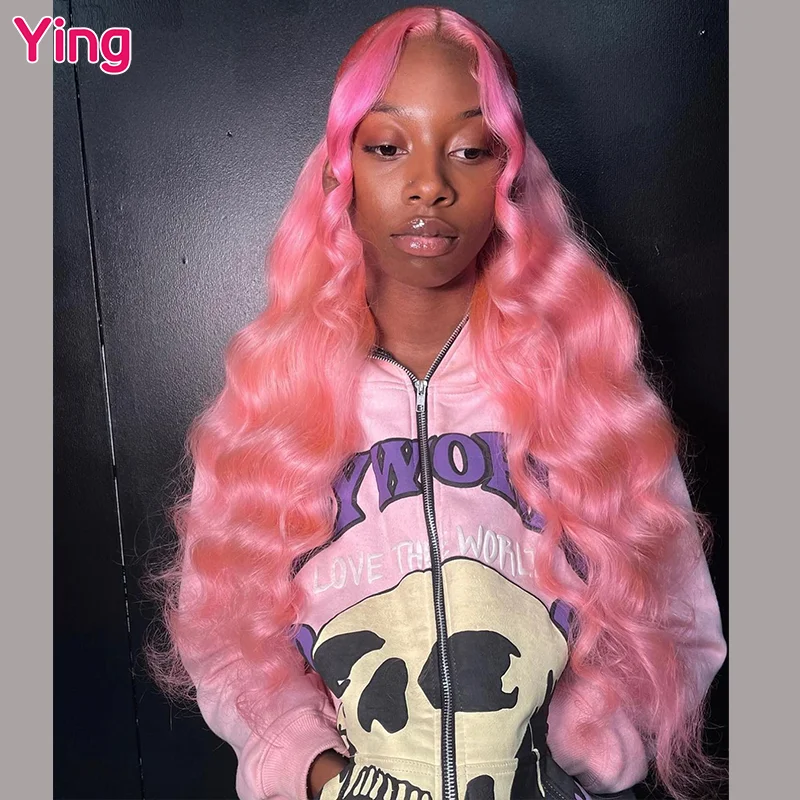 

Ying 30 Inches Body Wave Pink Colored 13x4 Lace Front Human Hair Wigs Brazilian Remy 613 Wig 13x6 Lace Frontal Wig PrePlucked