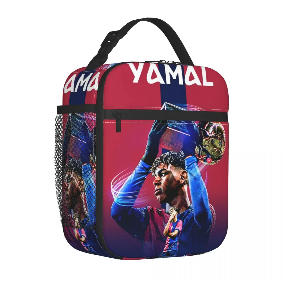 Lamined Y-Yamal Football Soccer Insulated Lunch Bag Cooler Bag Reusable Portable Lunch Box Tote for Men Women Office Outdoor