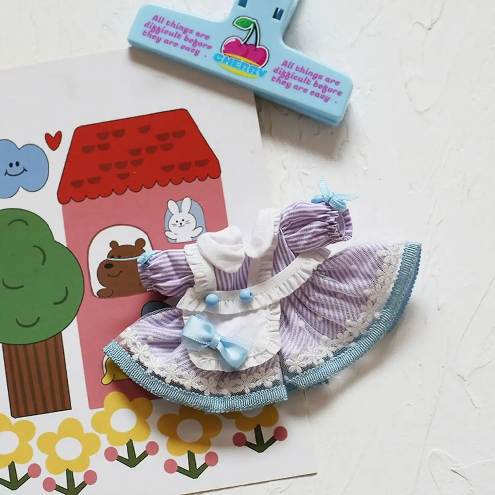 고품질 수제 인형 사랑스러운 옷 로리타 귀여운 봉제 인형 옷 10cm 면화 인형에 대한 5 색 인형 드레스