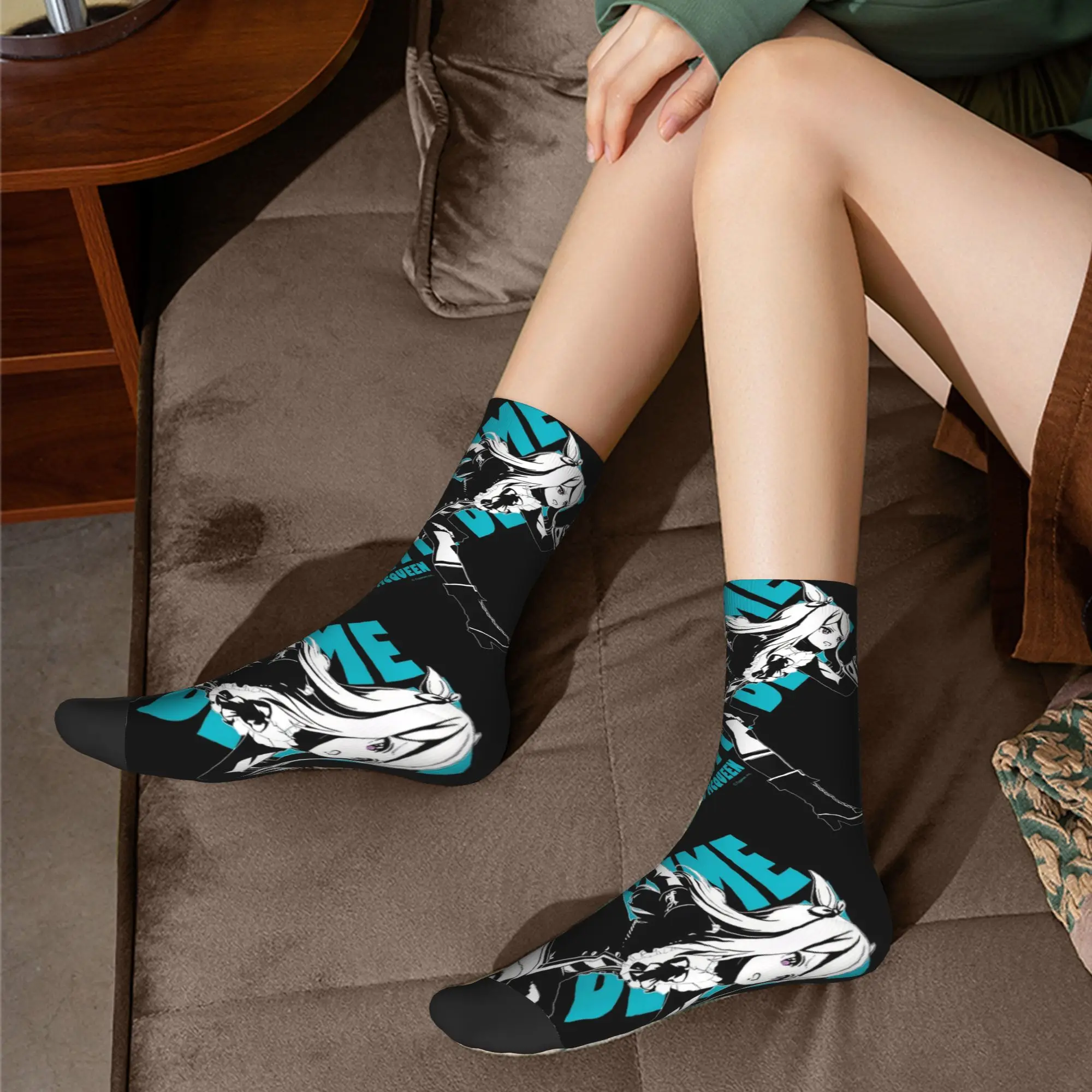 جوارب هيب هوب Umamusume Pretty Derby Anime لكرة السلة من البوليستر لامتصاص العرق للجنسين