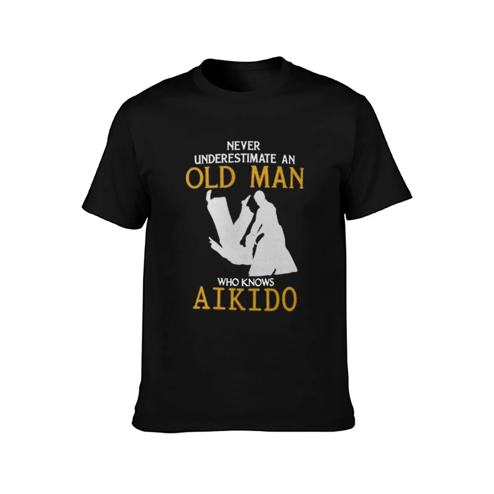 Never Underestimate an old man who knows Aikido T-Shirt blue lock korean fashion mens shirts graphic tee