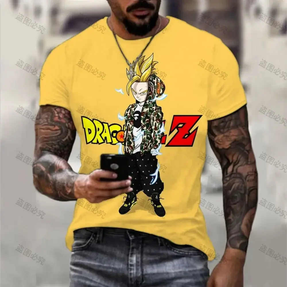 

Dragon Ball Z Super Saiya Goku Men's T-shirt 110-6XL Tshirt T-shirts Y2k Trend Clothing Oversized Essentials Vegeta Mens Clothes