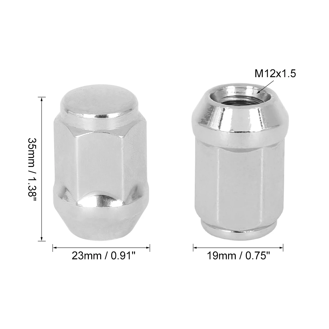 X Autohaux Auto M12X1.25 Wheel Lug Nuts Mag Seat Washer M12x1.5 Steel Racing Screw Bolt Head Cover Car Repair Tools Accessories