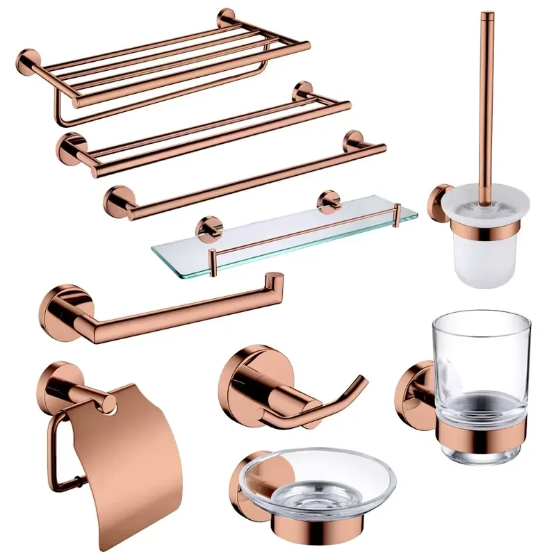 Bathroom Accessories Set Eco-friendly Metal Wall Mounted Bathroom 304 Stainless Steel Towel