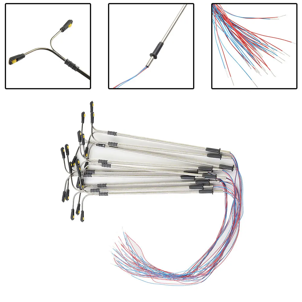 10 szt. W skali 1:100 dwugłowicowe modelowe lampy światła uliczne modele pociągów 10cm światła uliczne LED światła uliczne s DIY układ kolejowy