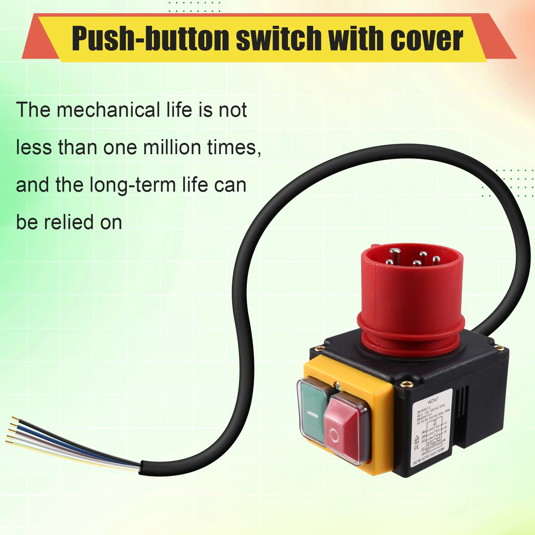 

Especial 3-Phase 400 V Emergency Stop Switch 3 Phase With Cable And Phase Inverter Industrial Plug Protection Switch Device Swit