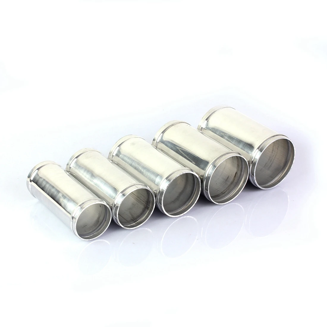 120mm Length Intercooler Pipe Aluminum Alloy Hose Joint Pipe Set with 2 Clamps OD 51mm 57mm 63mm 70mm 76mm 0 Degree Straight