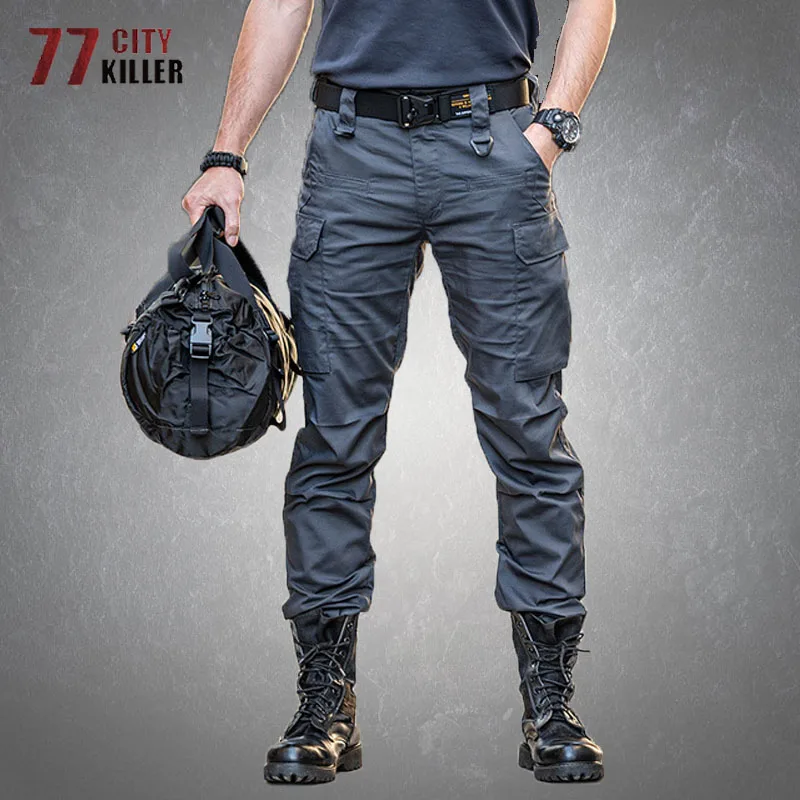 

IX15 Tactical Cargo Pants Mens Casual Breathable Multi-Pockets Camouflage Military Trousers Male Outdoor Hiking Camping Joggers
