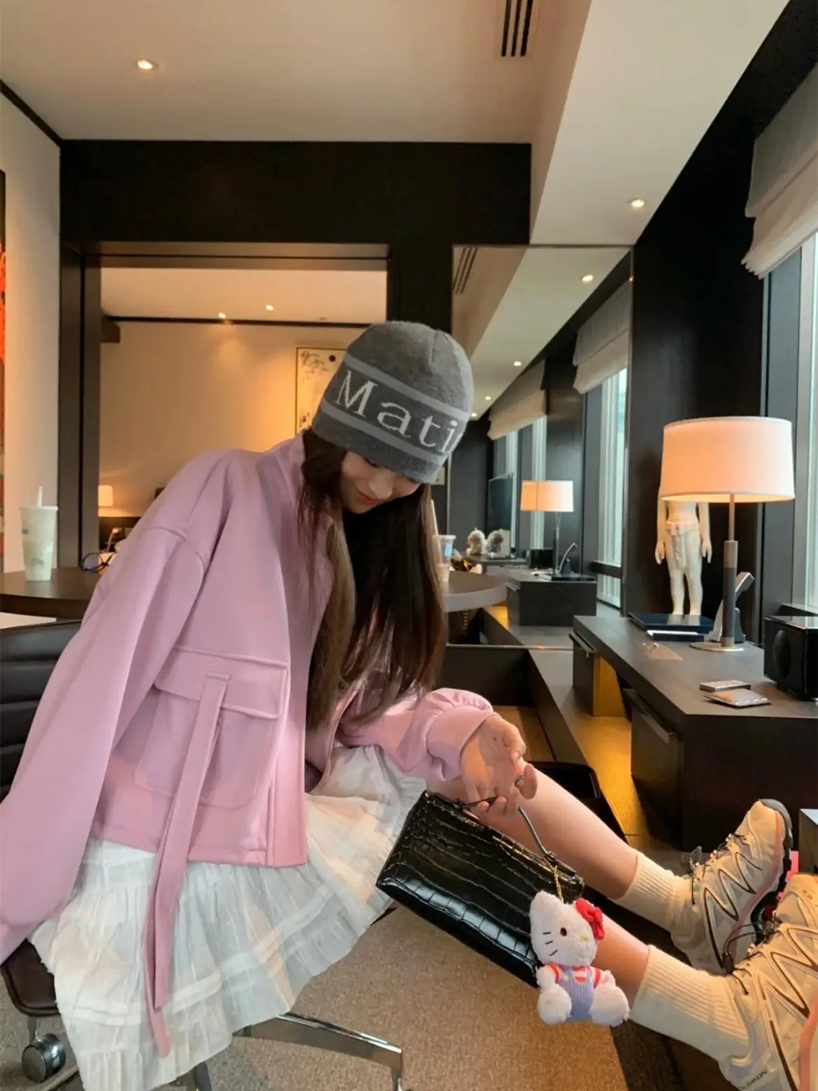 

2025 New Wool Knitted Hat Letter Pattern Small Face Illusion Large Head Circumference Autumn Winter Street Sle No Brim Cap