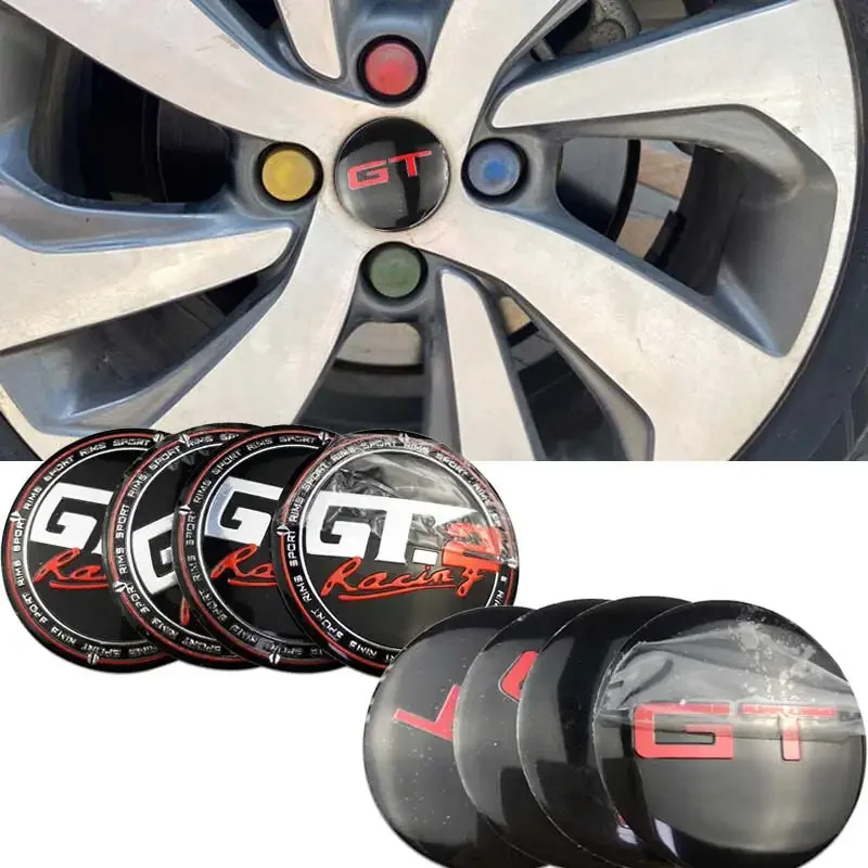 56mm GT GT.2 Car Wheel Center Stickers Tire Hub Caps Badge for Ford Mustang Mercedes Benz Nissan KIA KN Toyota Peugeot