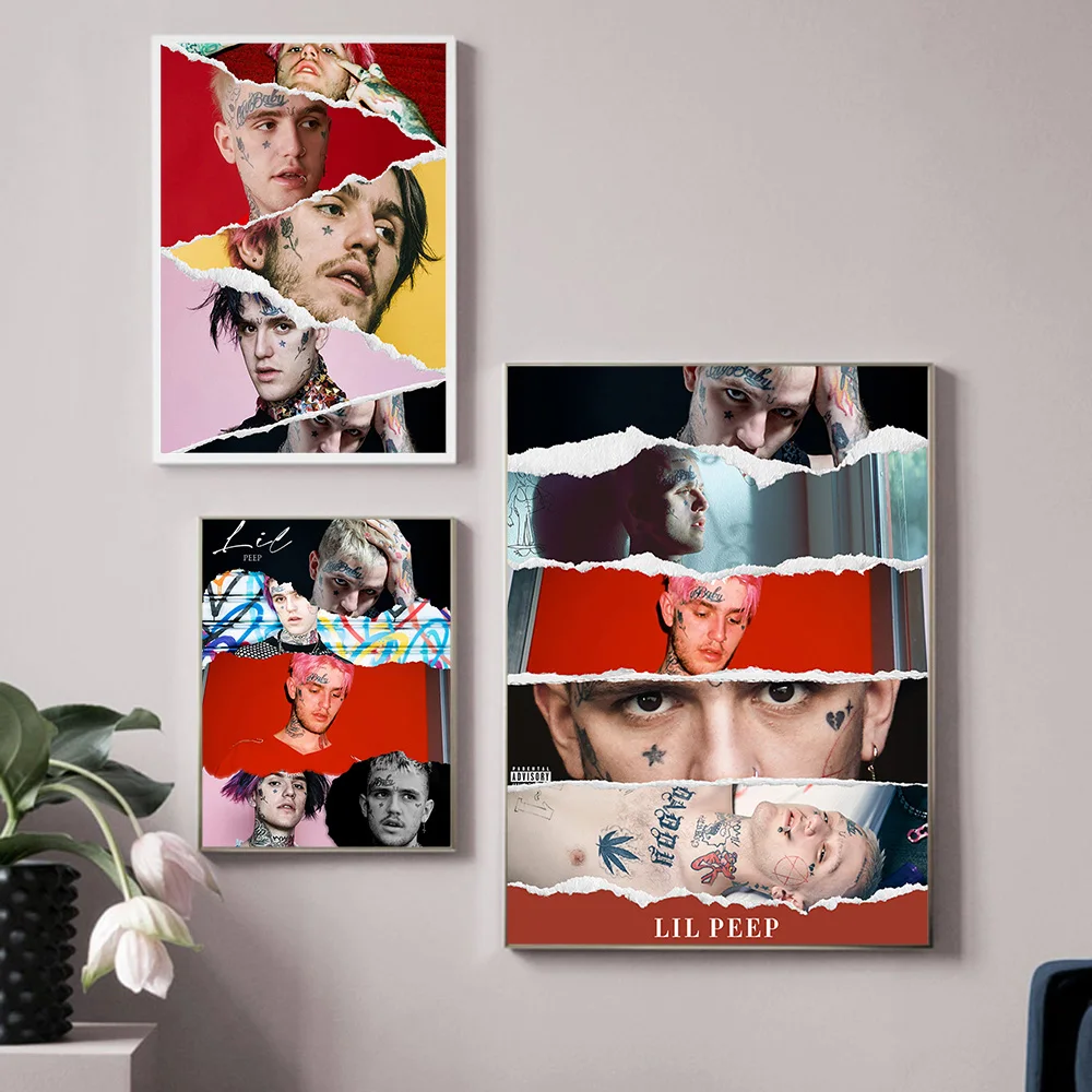 Lil Peep Star Photo Poster Singer Model Canvas Painting Rap Music Rapper Wall Art Print Stickers Bar Pub Club Decor Fans Gift