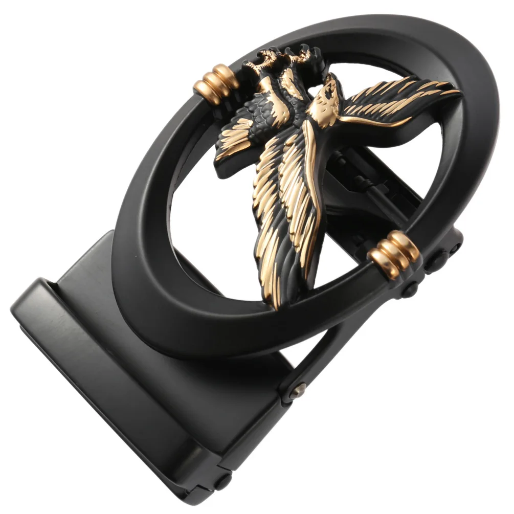 Черная овальная пряжка для ремня с узором орла, мужская модная автоматическая пряжка из сплава, классический деловой ремень для отдыха, аксессуары 3,5 см