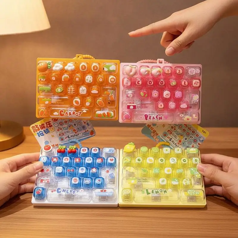 Niedliche Kawaii 3D-Cartoon-Tastenkappen mit Kirsch- und Pfirsich-Motiven und Soft-Touch-Oberfläche, perfekt für die Dekoration mechanischer Gaming-Tastaturen. – Detail 6