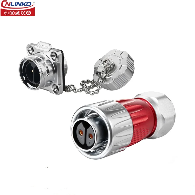 CNLINKO DH20 Volledig metalen elektrische connector met omgekeerde montage, waterdichte anti-vibratie soldeerdraadconnector