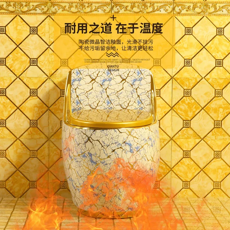 Ovo vaso sanitário dourado sifão cerâmica desodorante personalidade criativa mudo