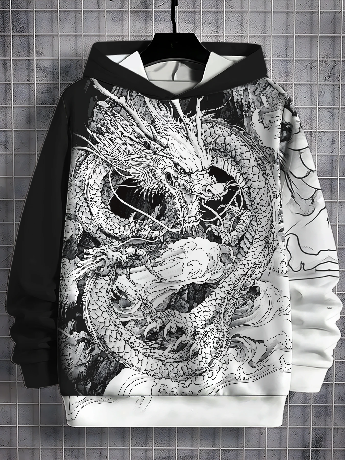

Autumn and Winter New Hoodies 3D Chinese Loong Pattern Men's Sweatshirts Fashion Comfortable Loose Pullover Street y2k Clothes