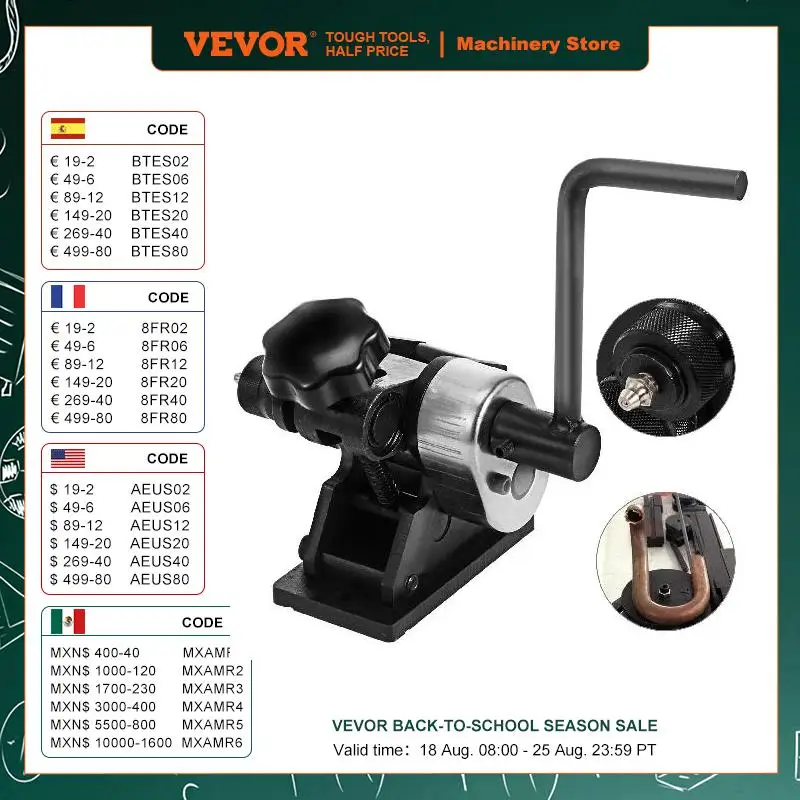 

VEVOR Manual Metal Pipe Ring Bender 13-1/2Inch Gear Driven Handheld Adjustment Flat Round Steel Roller Tool for Bending Angle