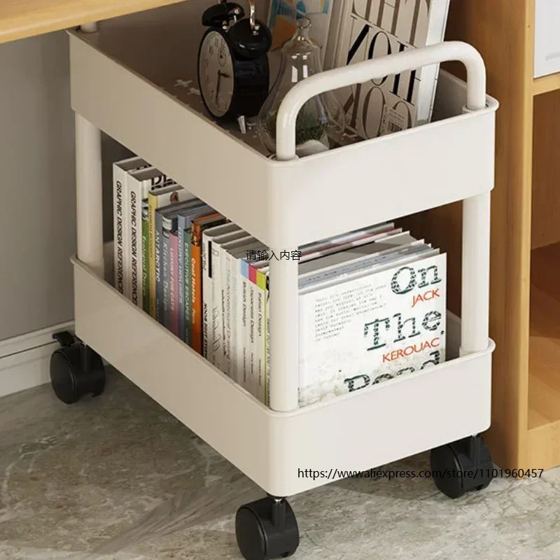 Sob a mesa prateleira móvel espaço rack de armazenamento cozinha banheiro slide organizador durável carrinho de rolamento multi-andar carrinho de armazenamento