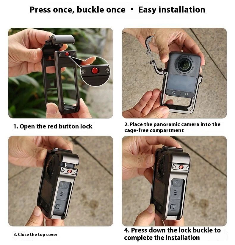 Aluminum Alloy Rabbit Cage  For DJI Osmo360 Magnetic Quick-release Metal Frame with Cold Shoe Expansion Mounts Protective Case - Image 6