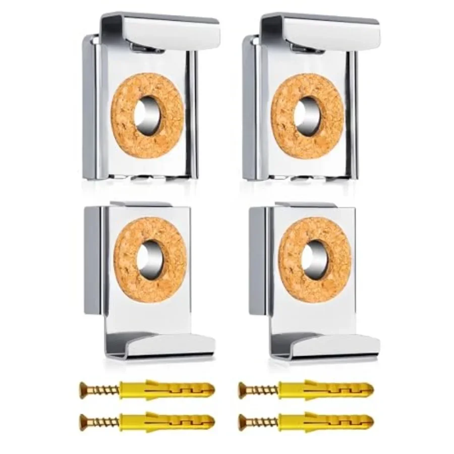 Kit de fixation murale en verre sans cadre pour miroir, avec 4 broches et vis, peut être utilisé pour accrocher et fixer