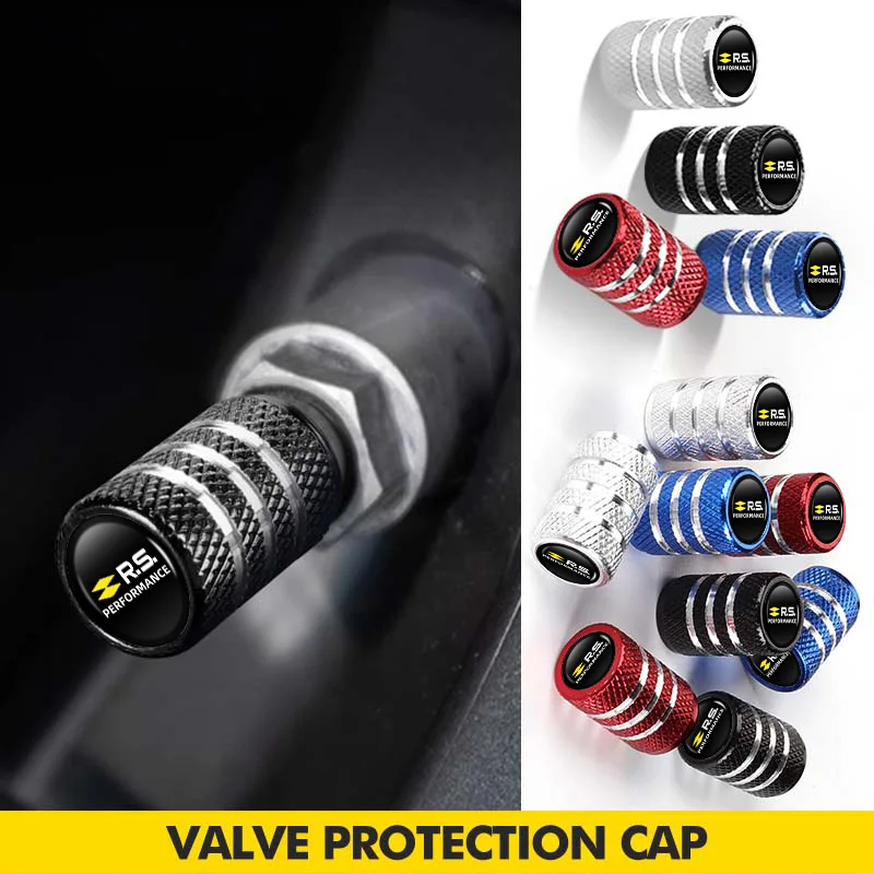 4PCS Car Style Metal Wheel Tire Valve Air Stem Cap For Renault RS Kadjar Captur Clio Megane 2 3 4 RS Koleos Logan