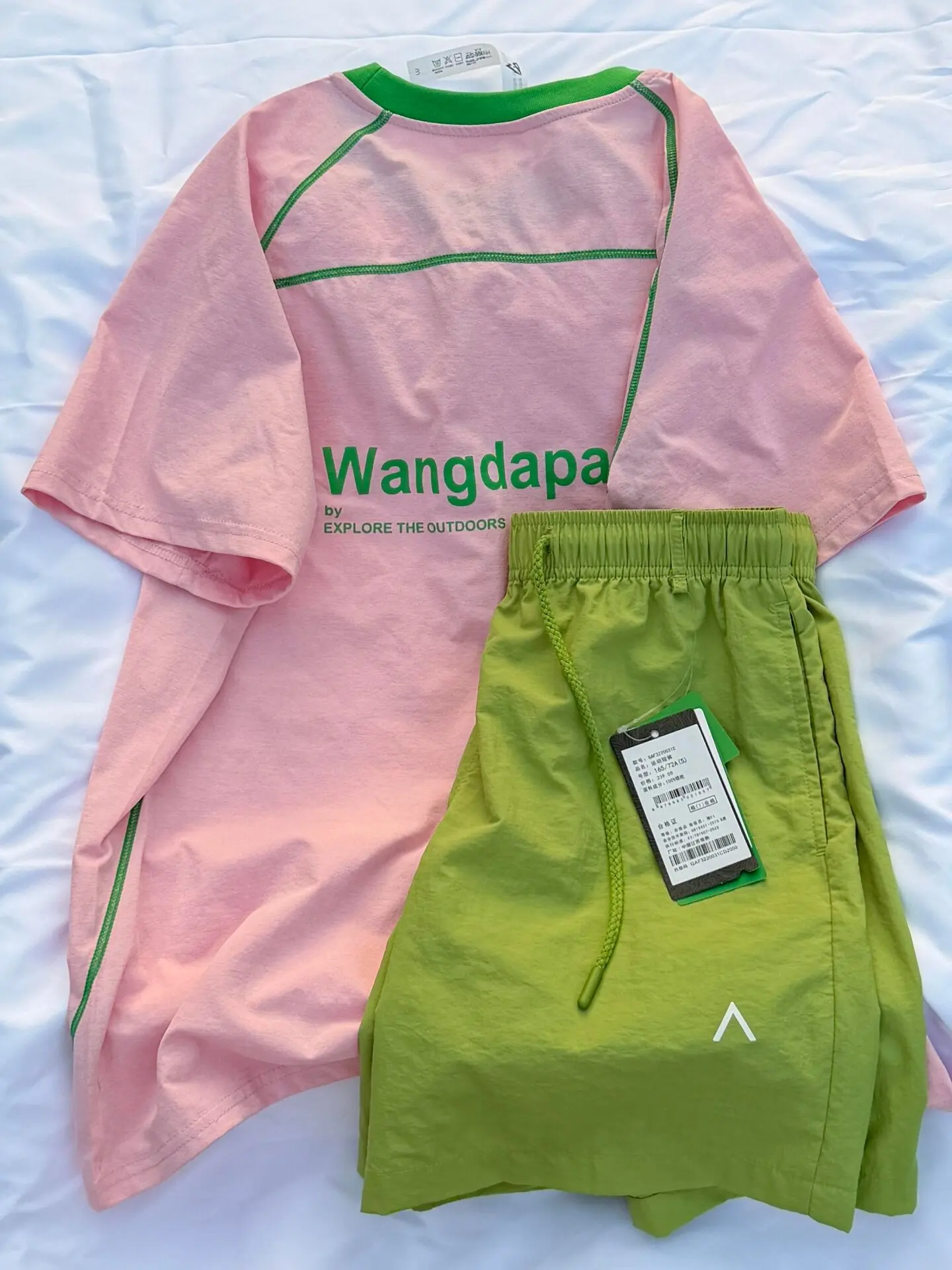 Outdoor Sports Badminton Quick‑Drying Set For Women's Summer Mountain Ice Silk Cool Riding Pink Short Sleeved Green Shorts