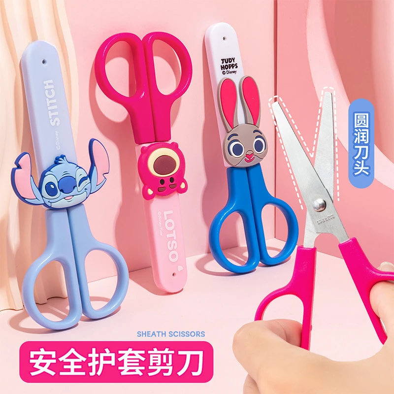 New Disney Stitch Scissor Cute Anime Cartoon Lotso Judy Scissors Kindergarten Student Handmade DIY School Stationery for Kids