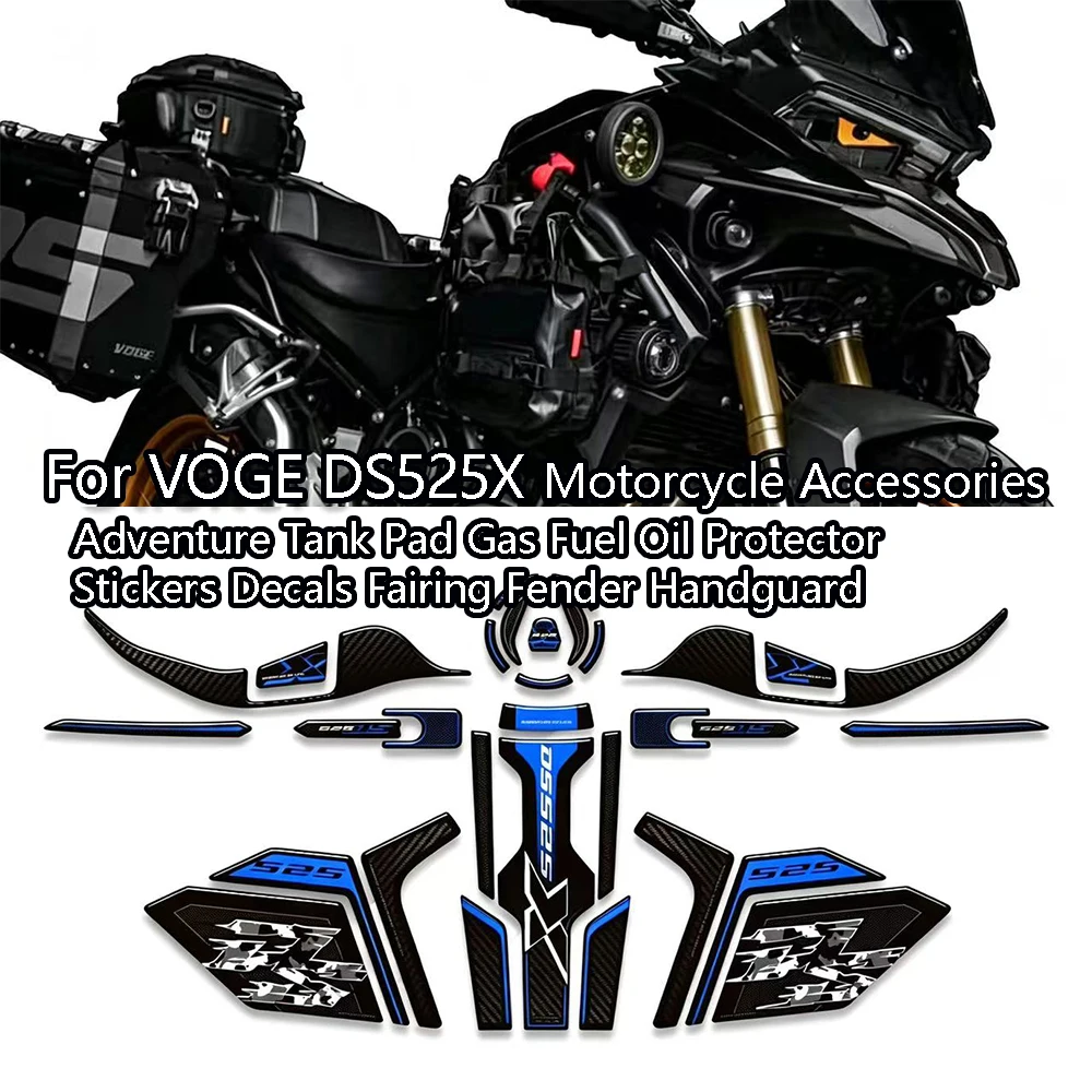 For VOGE DS525X New Motorcycle Accessories Adventure Tank Pad Gas Fuel Oil Protector Stickers Decals Fairing Fender Handguard
