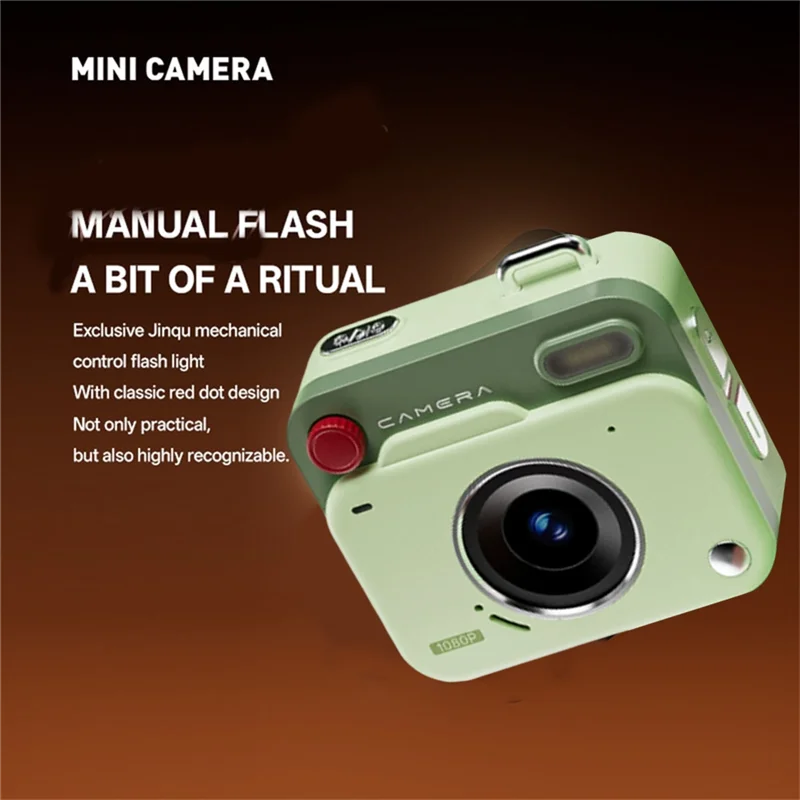 ABZW 1080P HD Mini Digital Camera For Kids And Students - 1.77-Inch IPS Display CCD Retro Mini Compact Digital Camera