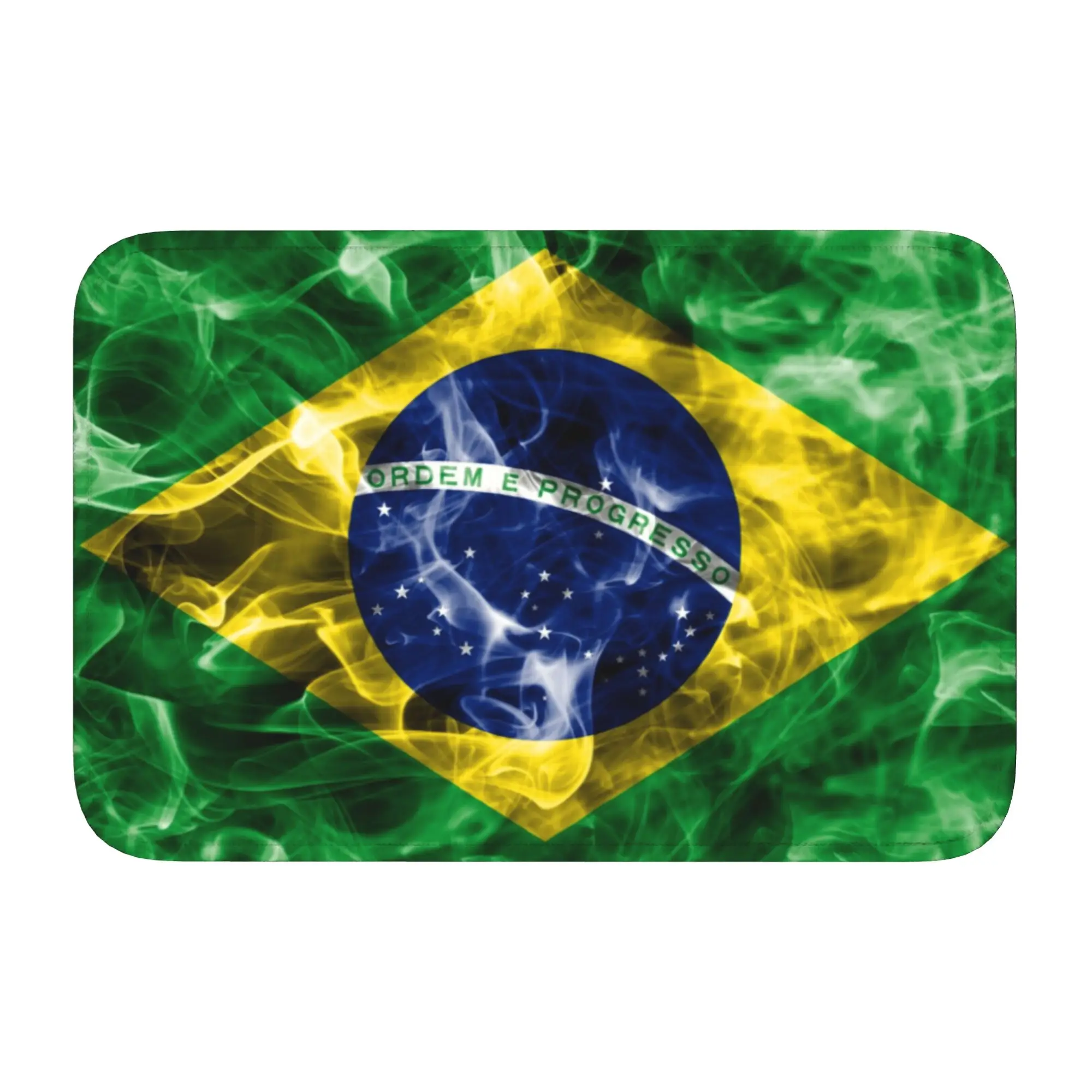 Personalized Brazilian Flag Doormat Mat Anti-Slip Brazil Bath Kitchen Garage Rug Carpet 40*60cm