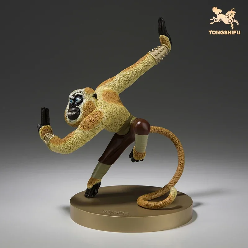Copper Craft Chinese Cartoon Film Kung Fu Panda Animal Figurines Master Monkey Sculptures Ornament Desktop Decor Art Collection