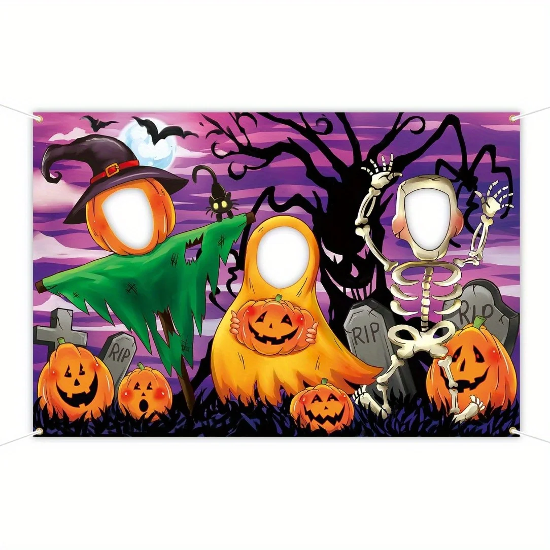 Wall Tapestry Large Large Tapestry 2D Flat Background Night of Horrors Halloween Photography Prop 47x71 Inches