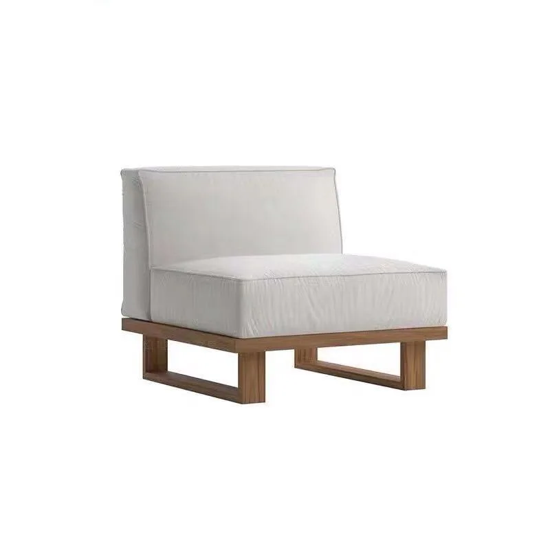 Custom Outdoor Nordic Teak Sofa Set With Cushions For Garden Courtyard Villa & Hotel Use