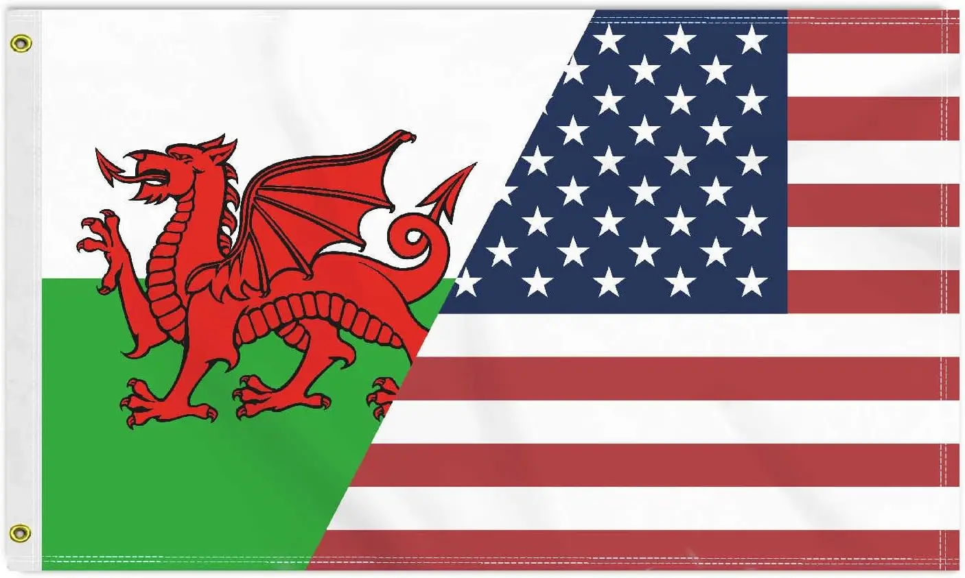 Flagnshow 100% Polyester USA Welsh Flag