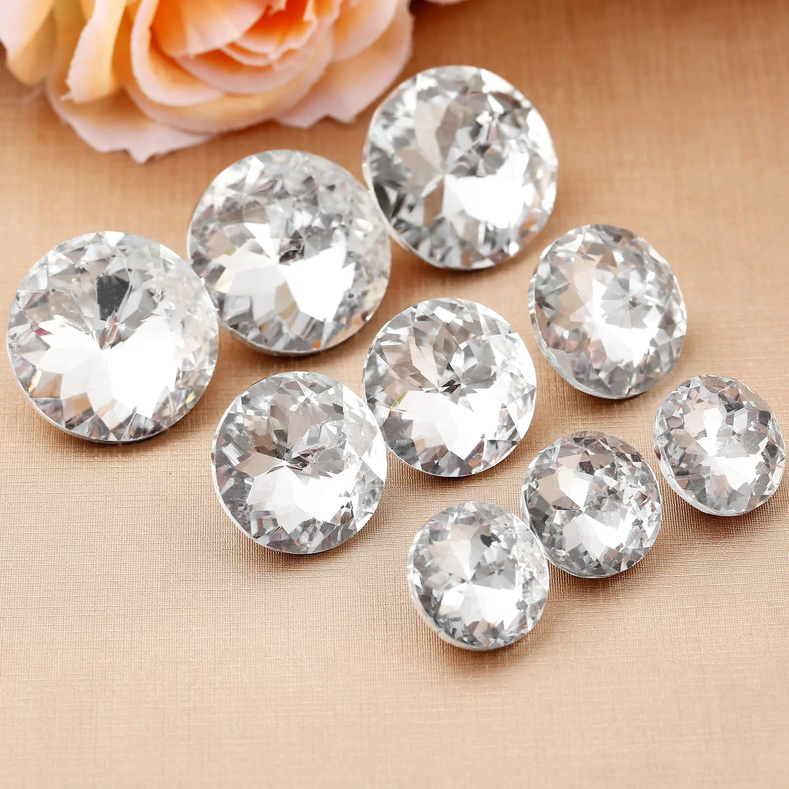 10Pcs Diameter 20/25mm Diamond Crystal Beautiful Upholstery Headboard Buttons Sofa Wall Party Wedding Decoration Sewing Buttons