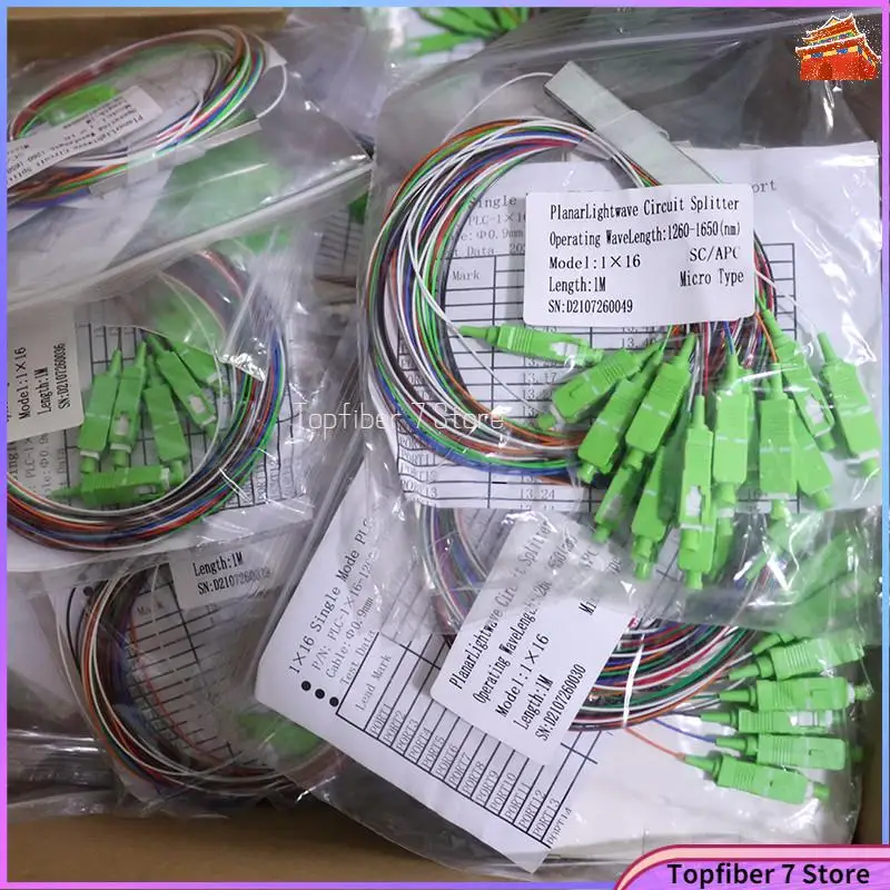 10pcs 1X16 SC APC PLC Splitter 0.9mm Fiber Optical  Mini steel tube type 1x16  Fiber Opitc Splitter Micro-enclosed Splitter