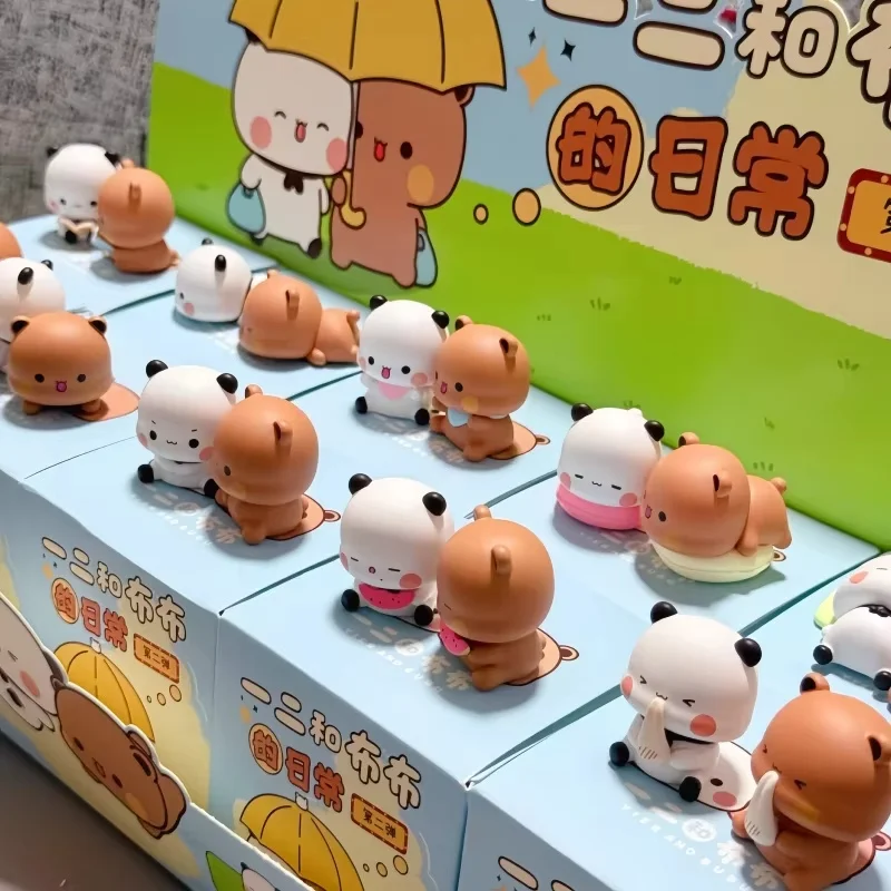 

Натуральная мини-статуэтка Onetwo и Bubu, модная кавайная игрушка для девочек, милое виниловое лицо, коллекционное ежедневное украшение, модный подарок