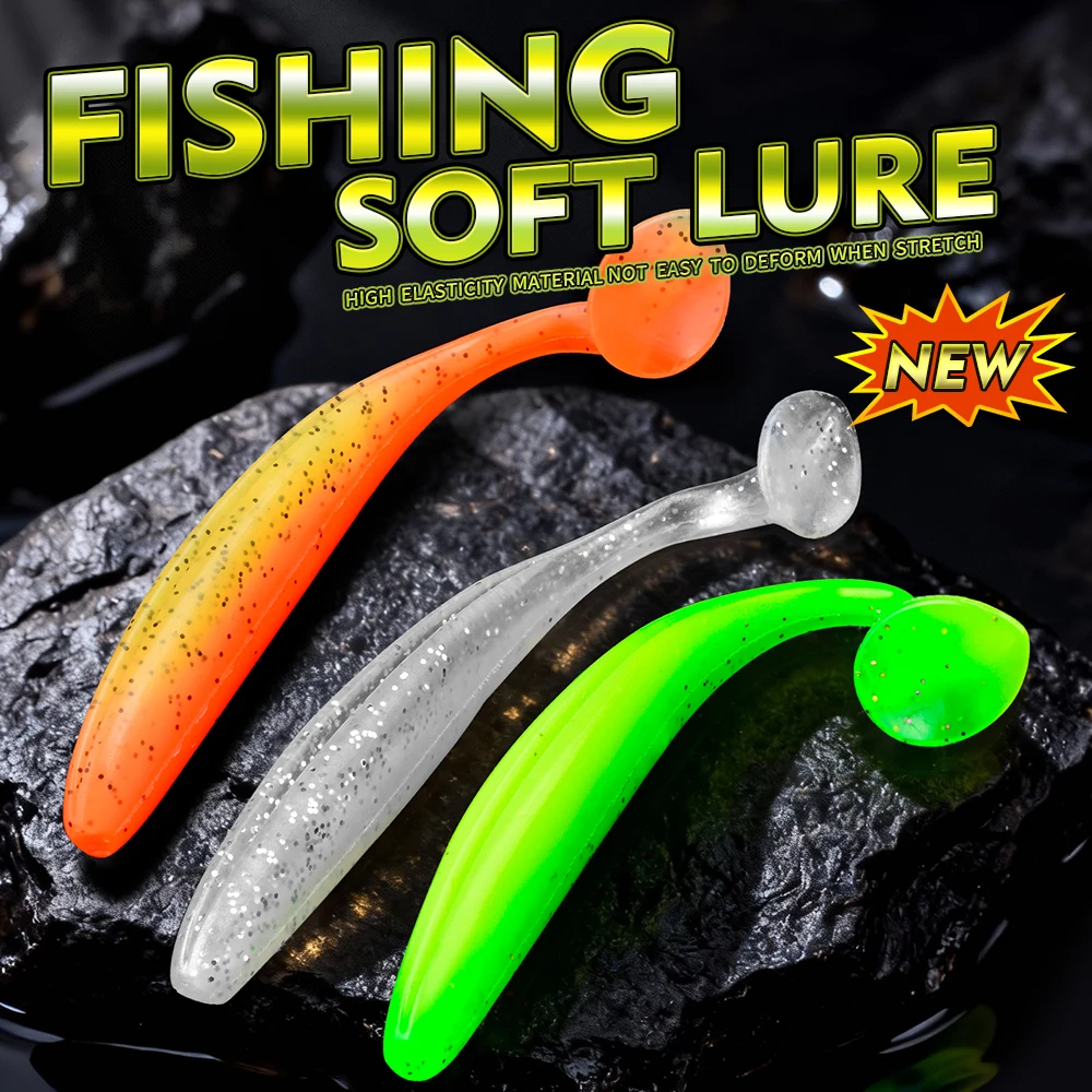 Proberos 4/10 Stück 9/12 cm 4,7/9 g T-Tail Swimbait Silikon-Weichwurmköder Künstlicher Köder Wobbler für Meeres- und Süßwasser-Angelausrüstung – Detail 1
