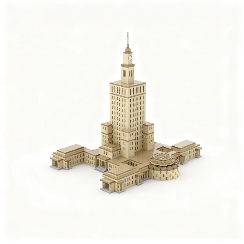 3558pcs MOC Palace Of Culture And Science Warsaw Architecture Model Building Blocks Toy Gift Creative Display Collectible Desk