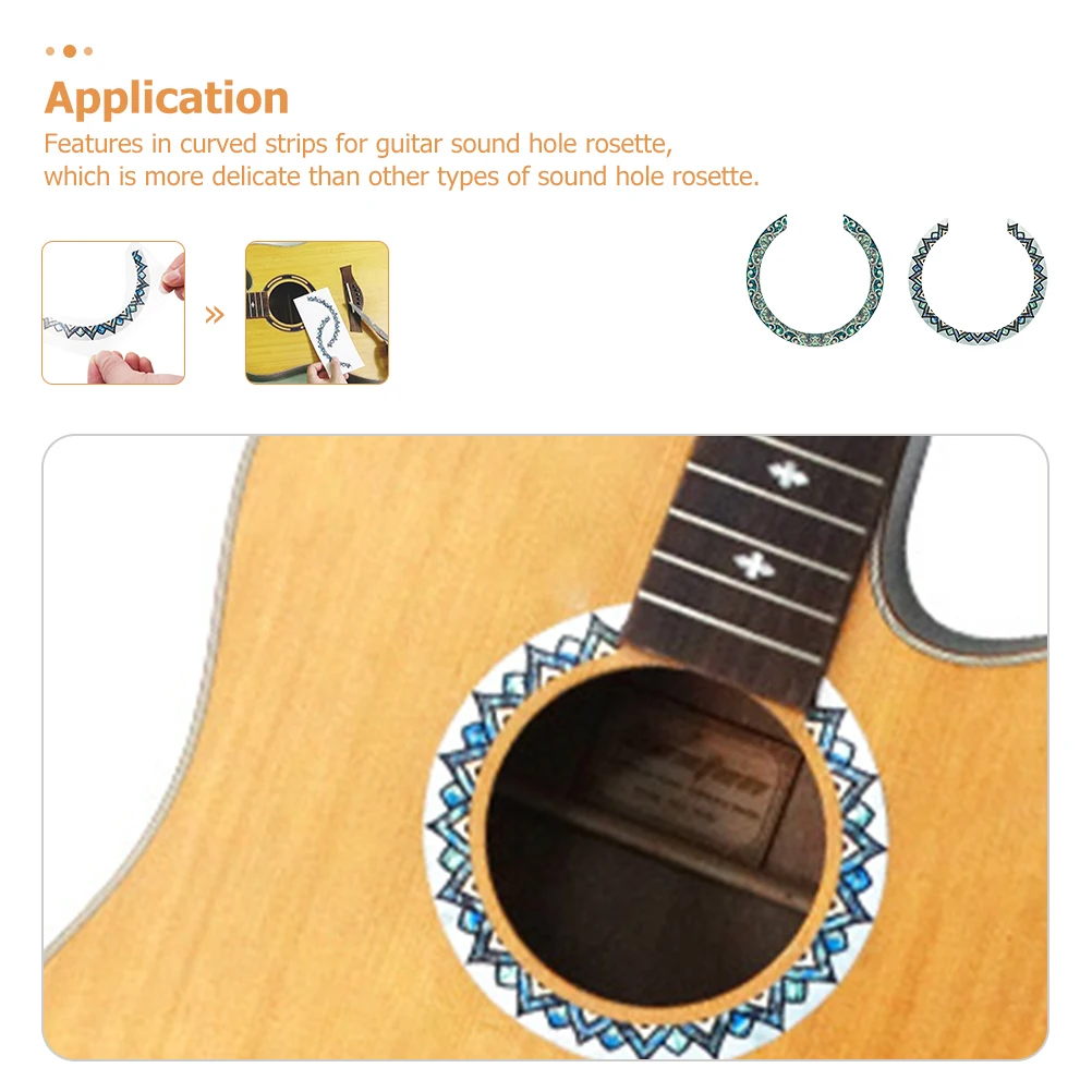 Pegatinas con orificio de sonido para guitarra, roseta acústica con incrustaciones para accesorios de decoración, calcomanías de rosas, 2 uds.