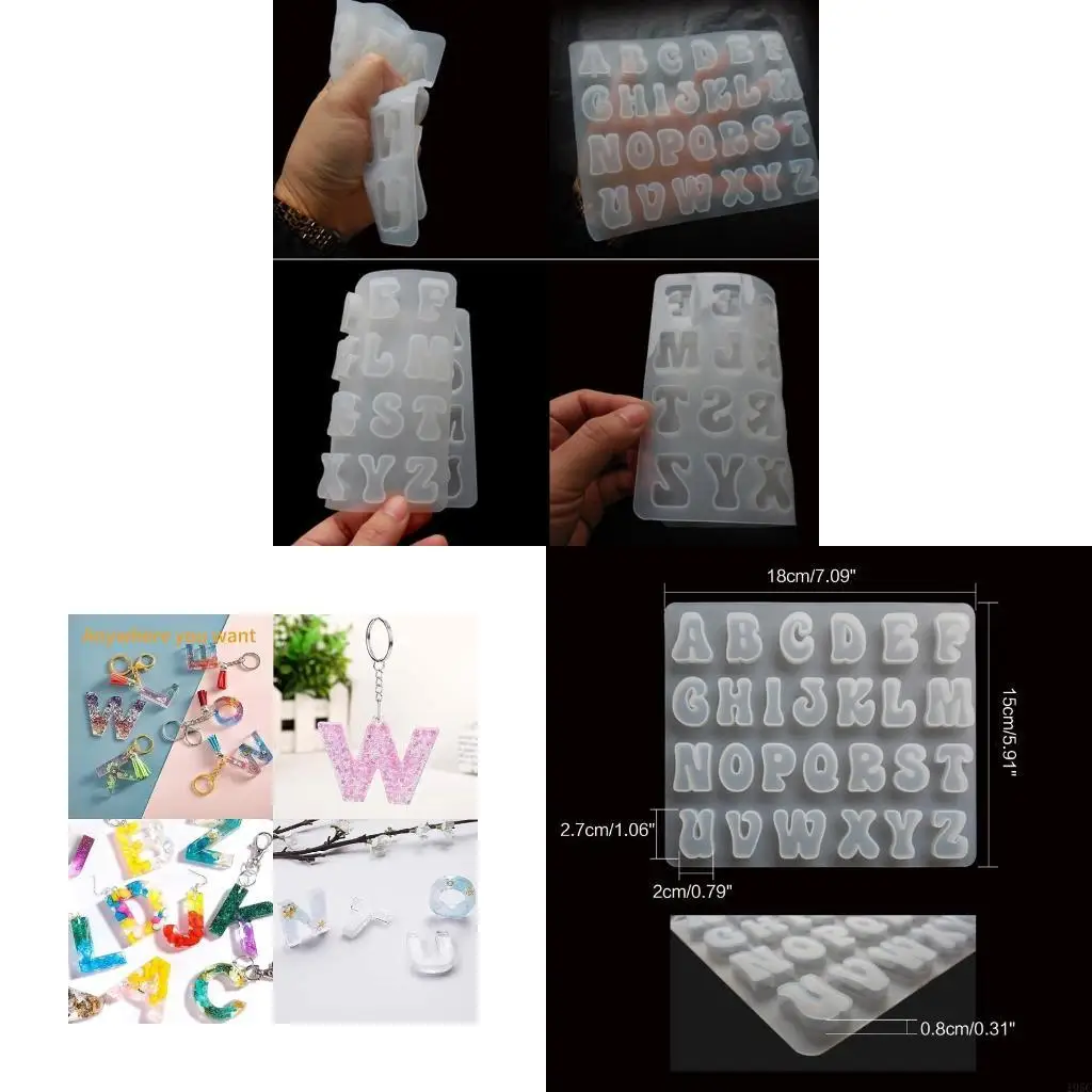 195C Silicone Mould,Letter Non-Stick Chocolate Moulds,Baking Mold,Handmade Wax Resin Moulds,DIY Letter Jewelry Molds