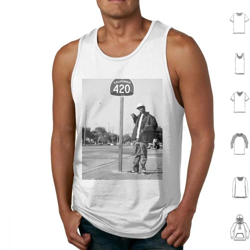 Vintage Print Tank Tops Print Cotton Snoop Dog 420 4 20 Pot Pothead Meme Weed Trending Hip Hop Rap Old School B I G