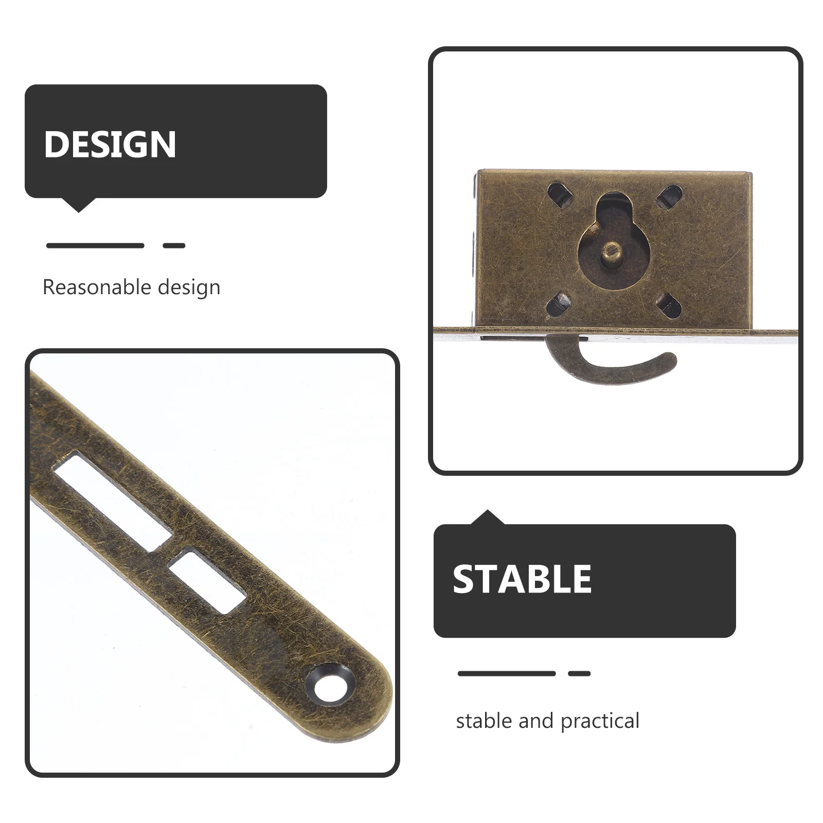 

2 set Vintage Wooden Zinc Alloy Cabinet For Jewelry Box Mini Lock With Key Box Latch Small Lock For Drawer Tool Case