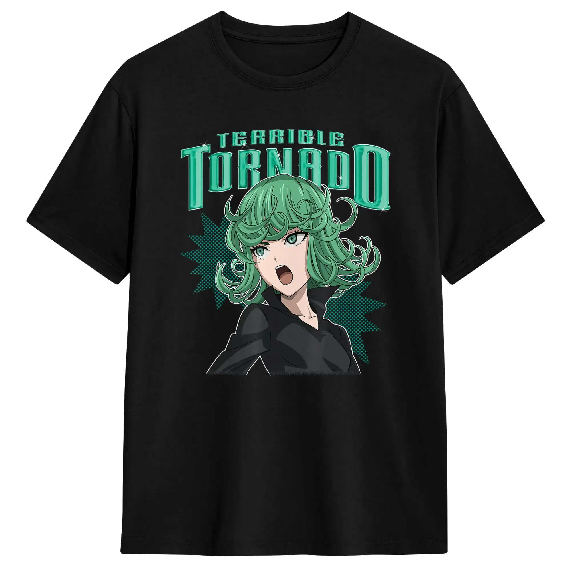 Punch Anime Terrible Tornado Tatsumahi Portrait T Shirt for Men Pure Cotton Vintage T-Shirts Round Neck  Tees Short Sleeve Tops
